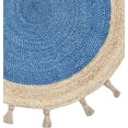 thumbnail image 2 of Avgari Creation Round Blue Farm House Area Living Room Indoor Outdoor Rugs Carpet-3 Feet Round with Tassels, 2 of 2
