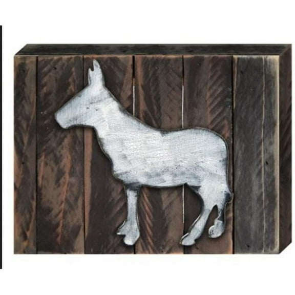 Designocracy 98139-18 Donkey Rustic Farmhouse Art on Board Wall Decor