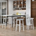 thumbnail image 5 of Costway Saddle Bar Stools, Backless Kitchen Island Pub Chairs, Gray (Set of 2), 5 of 9