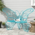thumbnail image 4 of CBJCBJ 50" Weatherproof Outdoor  Patio Bench，Metal Butterfly Design for Garden and Lawn Porch， Blue, 4 of 8