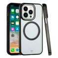 thumbnail image 3 of For Apple iPhone 16 Pro Max (6.9") Transparent Hybrid Circle Ring Magnetic Compatible with MagSafe Color Frame Metal Buttons Cover ,Xpm Phone Case [ Black ], 3 of 5