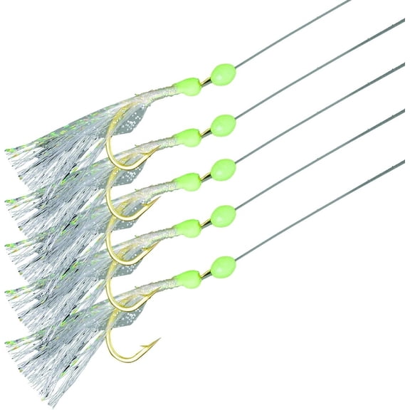 Mustad USR21-WHF-10-1 UltraPoint Fluorocarbon Sabiki Rig WHITE HOLO