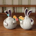 thumbnail image 4 of 2 Piezas De Adornos De Conejos De Paja, Conejitos De Resina Para Mesa, Conejitos Adorables, Decoración Artesanal Para El Hogar, Accesorios, Regalo, 4 of 7