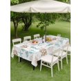thumbnail image 2 of Rectangle Outdoor Tablecloth With Umbrella Hole And Zipper– Coastal Nautical Waterproof Patio Table Cover for Party, Picnic, Backyard, 60"x120" , Seahorse Coral Starfish Shell Aqua Brown, 2 of 8