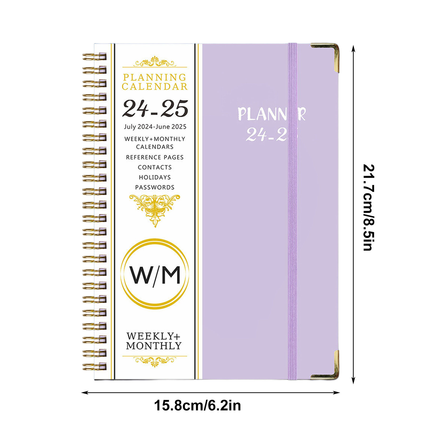 RWVBM New A5 Coil-Bound English Notebook 2024-2025: Weekly Planner 