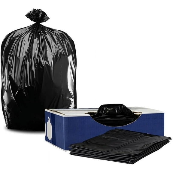 Plasticplace 65 Gallon Trash Bags │ 2.7 Mil │ Black Heavy Duty Garbage Can Liners │ Rolls │ 50" x 48" (100 Count)