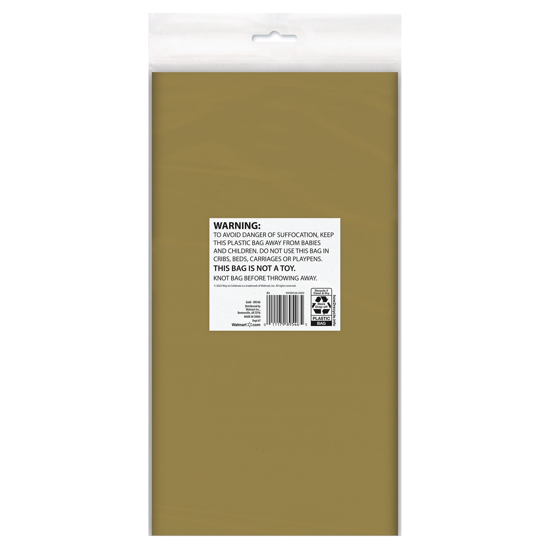 (4 pack) 3CT 54 IN x 108IN Gold Rectangular Plastic Table Covers by Way To Celebrate
