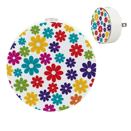 

YZUOUZY Night Lights Plug into Wall Small Lamp Small Lamps Set of 2 Floral Background Orange Yellow Purple
