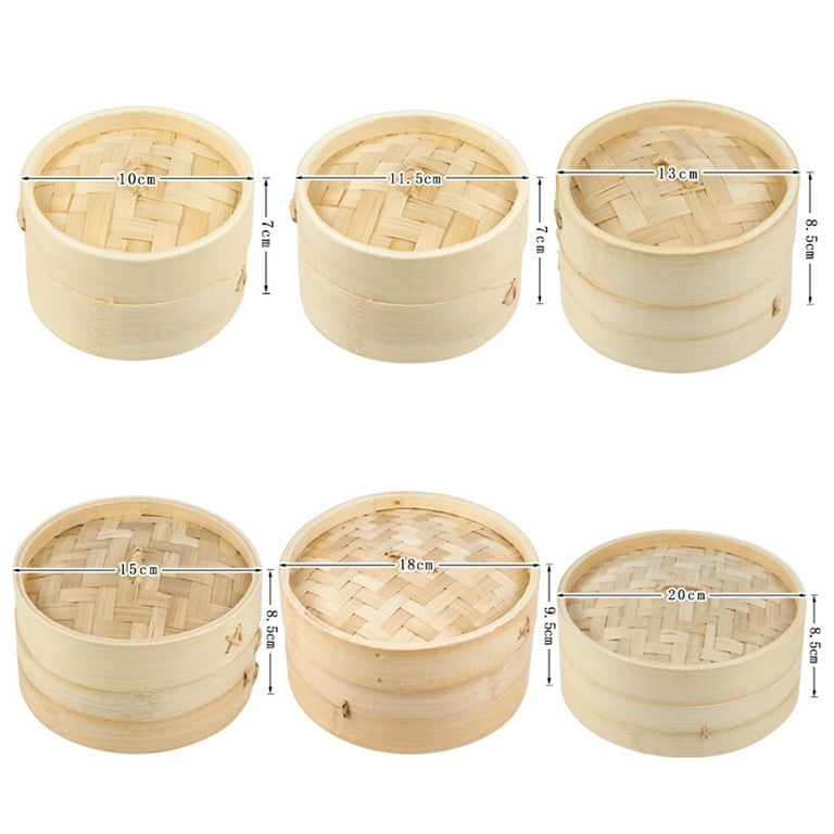 Dim Sum Mini Reusable Bamboo Steamer 3oz D:2.8in H:1.9in - 10 pcs -  BioandChic