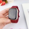 thumbnail image 2 of for Women Compatible with Apple Watch Bands 38mm 40mm 41mm, Silicone Replacement Butterfly Buckle Colorful Rainbow Dots for iWatch Bands Series 9 8 7 6 5 4 3 2 1 SE Ultra, Winered, 2 of 6