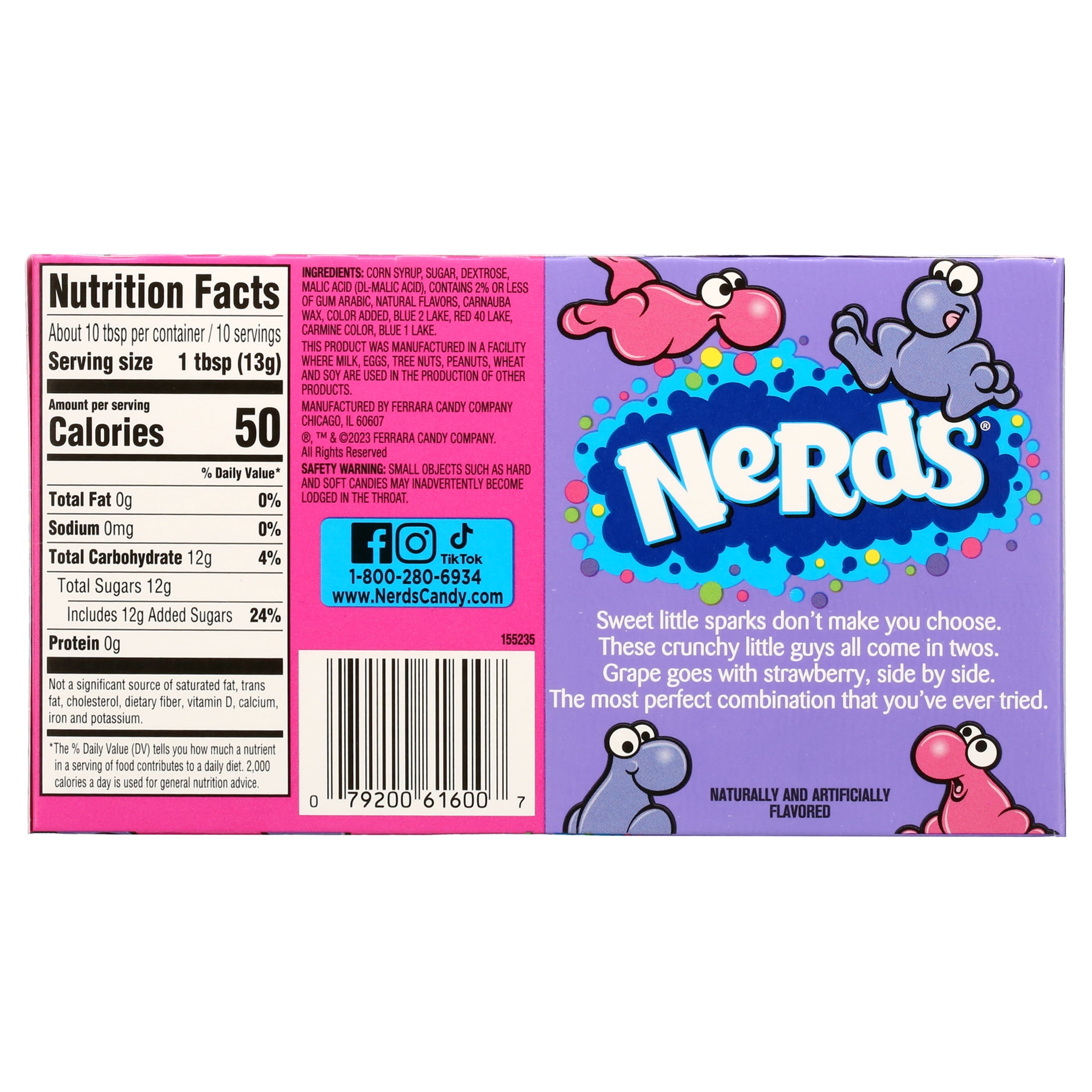 Nerds Grape and Strawberry Candy Theater Box, 5 Oz (12 Count)