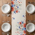 thumbnail image 4 of Table Runner 60 Inches Long for Kitchen Dining, Red Blue Flowers Dresser Scarf Farmhouse, Dining Table Decorations for Wedding/Parties, Spring Floral Farmhouse Botanical Rustic 13 x 60 In, 4 of 8