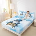 thumbnail image 4 of Castle Fairy Teens Boys Girls Kawaii Blue Gnome 4-Piece Full Size Sheets,Merry Christmas Snowflake Bed Sheets,Happy New Year Lightweight Sheet Sets,Luxury Bedroom Decor, 4 of 7