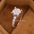 thumbnail image 2 of FLOWER SHAPE RING, 14KT SOLID GOLD PAVE ENGAGEMENT RING, 2 of 2