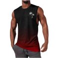 thumbnail image 2 of Hombres Moda Casual sin Mangas Gradación Impresión Suéter Cuello Redondo Tanque Deportivo, 2 of 7