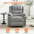 thumbnail image 4 of Swivel Rocking Recliner Chair for Adults, Overstuffed Manual Rocker Nursery Recliner Glider, Upholstered Fabric Reclining Single Sofa Chair for Living Room (LihgtGrey), 4 of 9