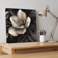 thumbnail image 4 of Ships Next Day Canvas Wall Art 12"x12",Black Gold Flower Wood Framed Canvas Print Painting,Gradient Luxurious Floral Botanical Ready to Hang Small Picture Wall Decor for Kitchen Dining Room Office, 4 of 9
