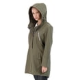 thumbnail image 3 of Women's Sebby Collection Hood Water-Resistant Anorak Jacket Color: Olive Size: LARGE, 3 of 4