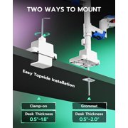ARES WING Dual Monitor Stand, Adjustable Stacked Monitor Mount with USB A/C, Heavy Duty Gas Spring Monitor Desk Stand for 2 Monitors for 24-57 Inch Ultrawide Screen, 75/100/200 Vesa Mount, White