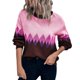 thumbnail image 2 of Gibobby SuéTer Para Mujer Clásico damas otoño e invierno estilo retro a cuadros cálido y frío suéter prendas de punto(Rojo,M), 2 of 5