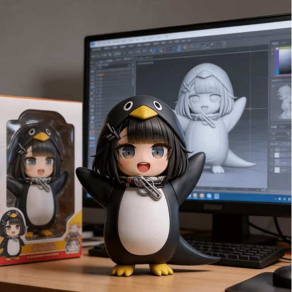 Guga Penguin Action Figures Naughty Penguin Original Mini Figure 2.36 Inch Perfect for Display Table Decorations Perfect Birthday Gifts