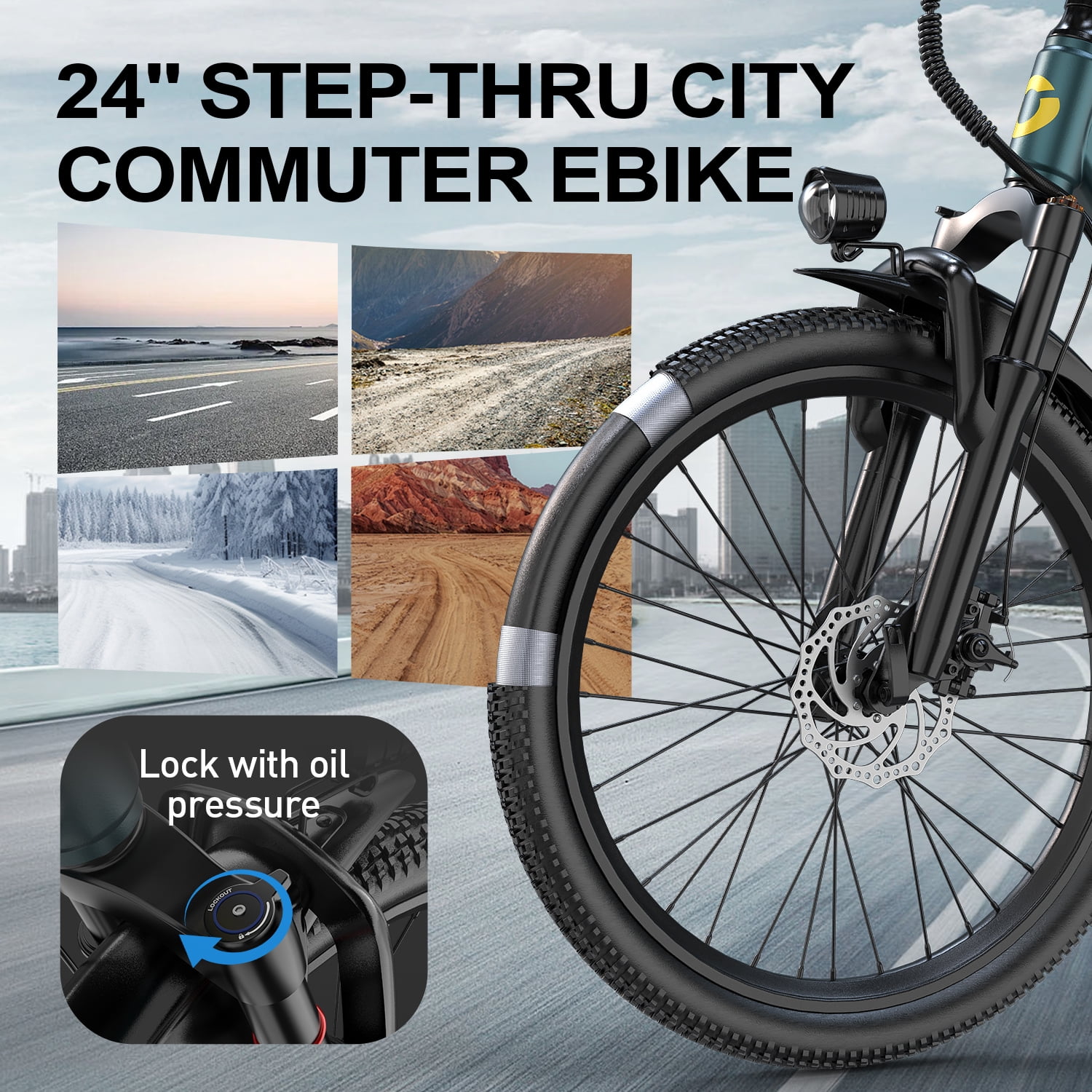 Aairsk Electric Bike 26", 22mph Ebike for Teens, 400W Motor, Mountain Bike with 36V 10AH Lithium Battery, Black