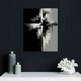thumbnail image 4 of ONETECH Black and White Abstract Wall Art for Living Room Gray Painting Canvas Office Bedroom Wall Art Framed 12\x16\, 4 of 4