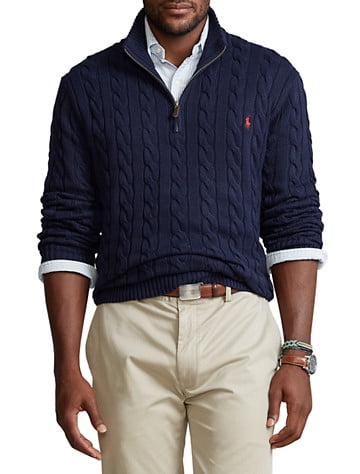★★POLO RALPH LAUREN★★ W Slim Fit Cable Knit Sweater Navy 053dec30-b202-4069-bdd2-