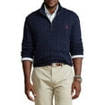 thumbnail image 2 of Polo Ralph Lauren Men's Navy Big & Tall Cable Knit Cotton Zip Sweater, US 3LT, 2 of 2