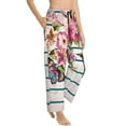 thumbnail image 2 of Sigee Bird and Floral Print Women's Soft Pajama Pants - Breathable and Comfortable Lounge Sleep Bottoms with Elastic Waistband and Pockets-, 2 of 9