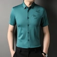 thumbnail image 6 of Men's Seamless Casual Auspicious Cloud Printed Short Sleeved Shirt, 6 of 6