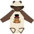 thumbnail image 3 of Inktastic Groundhog Day with Groundhog in Top Hat Boys or Girls Long Sleeve Baby Bodysuit, 3 of 5