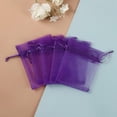 thumbnail image 6 of HRX Package 100pcs Little Organza Bags 3 x 4 inch, Mesh Bags Drawstring Pouches for Jewelry Bracelets Candy Party Favor Small Gift Purple, 6 of 9