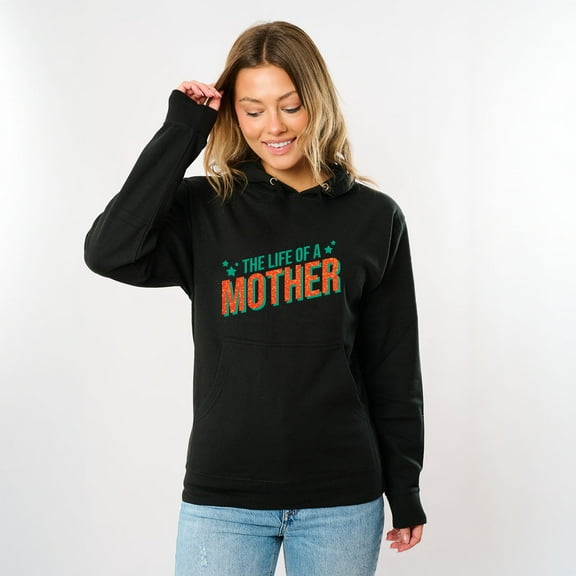 The Life Of A Mother Puff/Glitter - Womens Hoodie