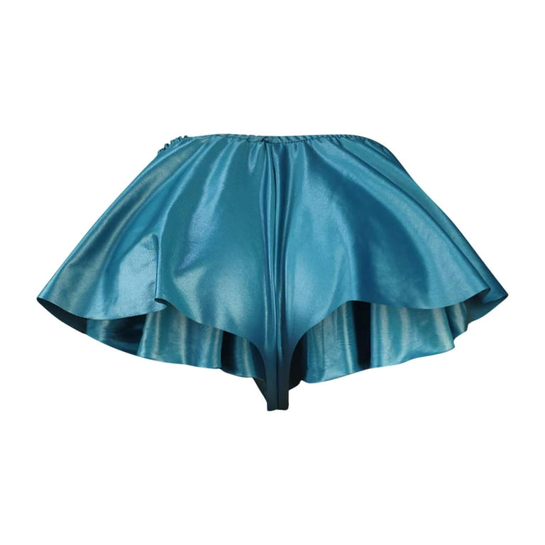 Royal Blue Plus Size Shorts for Women Fall Winter Faux Leather