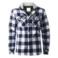 thumbnail image 2 of Ma Croix Mens Hooded Flannel Shirts Quilted Plaid Jacket, 2 of 9