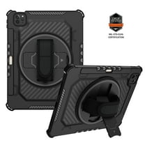 Dteck for iPad Pro 11 Case 2022 4th Generation/2021 3rd Gen, iPad Air 5/ Air 4 Case, Military Grade Drop Proof Shockproof Case with 360? Rotating Hand Strap Kickstand Protective Cover,Black