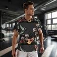 thumbnail image 3 of Wukai Butterfly with Fowers Print Men's Short-Sleeved Mesh T-Shirt,Quick-Dry Short Sleeve Workout T-Shirt-5X-Large, 3 of 8