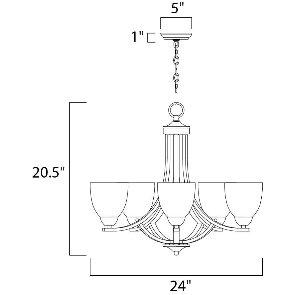 11225FTOI Maxim Lighting Axis-Five Light Chandelier in Transitional style-24 Inches wide by 20.5 inches high-Oil Rubbed Bronze Finish    -Traditional