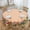 Floral Wreath With Bees And, variant on Love Dove Paris Romance Heart Round Tablecloth Waterproof Oil Proof Spill Proof Table Cloth 70" for Camping, Dining, Indoor and Outdoor Table Cover