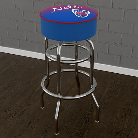 New Jersey Nets NBA Hardwood Classics Padded Swivel Bar Stool - Royal Blue, Red, White
