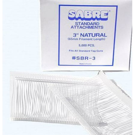 Tagging Gun Fasteners SABRE STANDARD ATTACHMENTS - 3" NATURAL - 5000 Fasteners Per Box