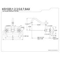 thumbnail image 6 of Kingston Brass Roman Tub Faucet, Brushed Nickel, Wall Mount KS1028AX, 6 of 6