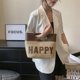 thumbnail image 1 of Bolsos Bolsos Bolsas De Playa Transpirable Happy Letter Bucket Bag Woven Holiday Party (Marrón), 1 of 8