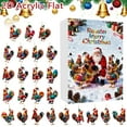 thumbnail image 2 of TIELUTT Hanging Advent Calendar Rooster Hanging Advent Calendar with Hat Battery Rope Lights with Timer Night Light with Timer Chocolate Christmas Countdown Calendar Countdown Game Timer Manual Kitch, 2 of 7
