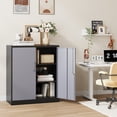 thumbnail image 6 of STANI Metal Storage Cabinet Gray Black,  2 Doors, 2 Shelves, Locabble, 35.5" x 31.5" x 15.7", 6 of 10