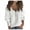 White, variant on YWDJ Womens Tops Casual Fashion Women's Solid Patchwork V-Neck Zipper Long Sleeves T-Shirt Blouse Tops Blue XS