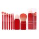 thumbnail image 2 of 8 Pcs Makeup Brush Set Soft Bristles Retractable Powder Brush Mini Portable Makeup Brushes for Travel Wine Red, 2 of 5