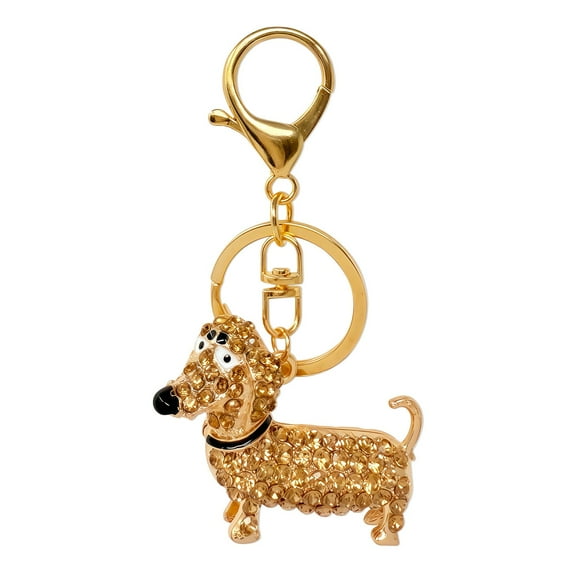 Wrapables Crystal Bling Keychain, Keyring Purse Handbag Pendant Charm, Dachshund