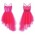 thumbnail image 3 of iiniim Girls Glitter Sequins Ballet Dance Asymmetric Tutu Dress Leotard Ballerina Dancewear Rose XL, 3 of 6